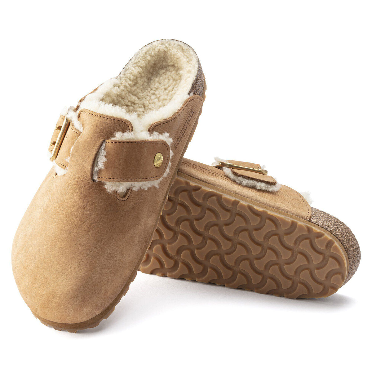 Boston Bold Shearling Nubuck Leather in Color Cognac | Birkenstock