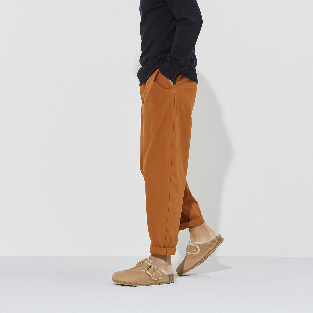 Boston Bold Shearling Nubuck Leather in Color Cognac | Birkenstock