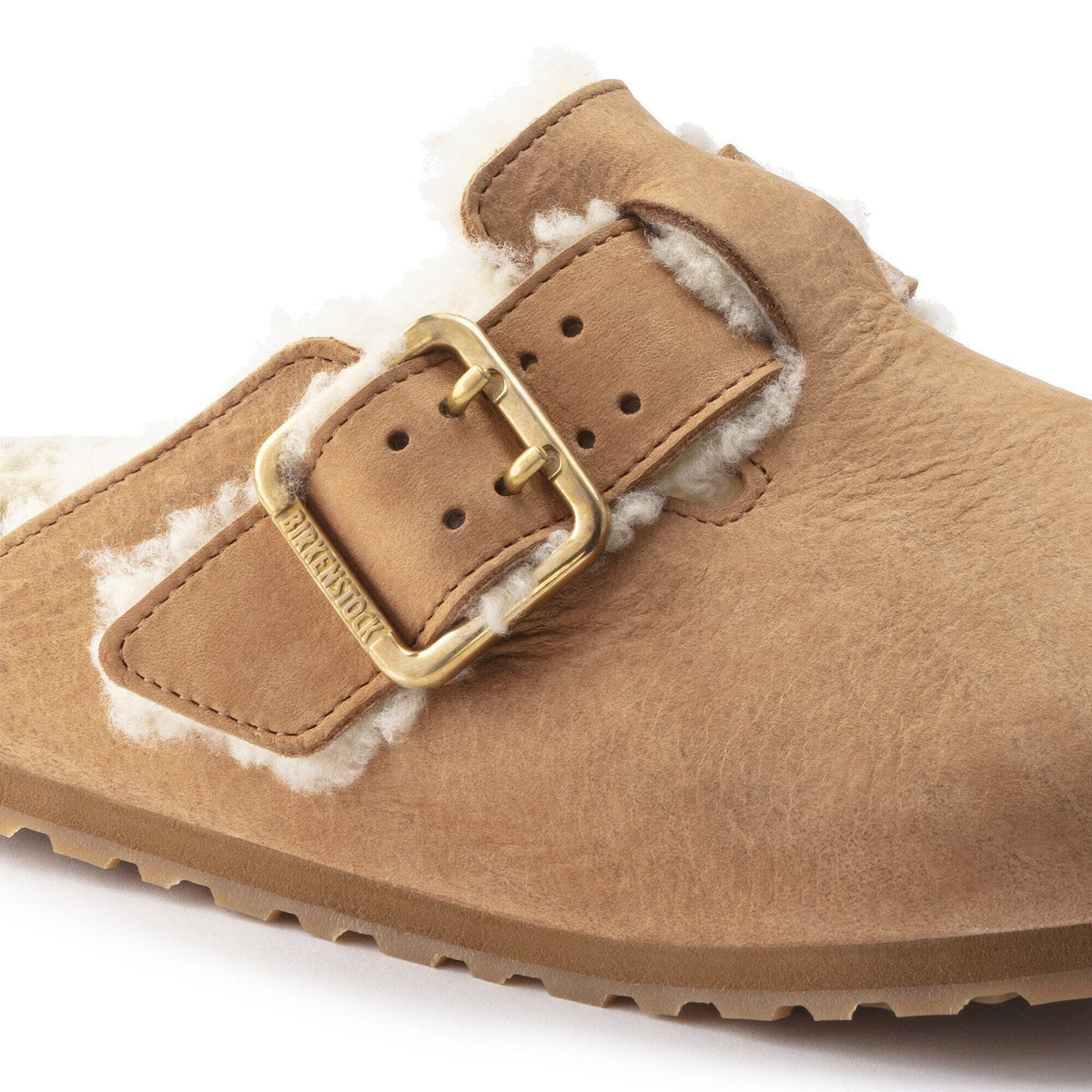 Boston Bold Shearling Nubuck Leather in Color Cognac | Birkenstock