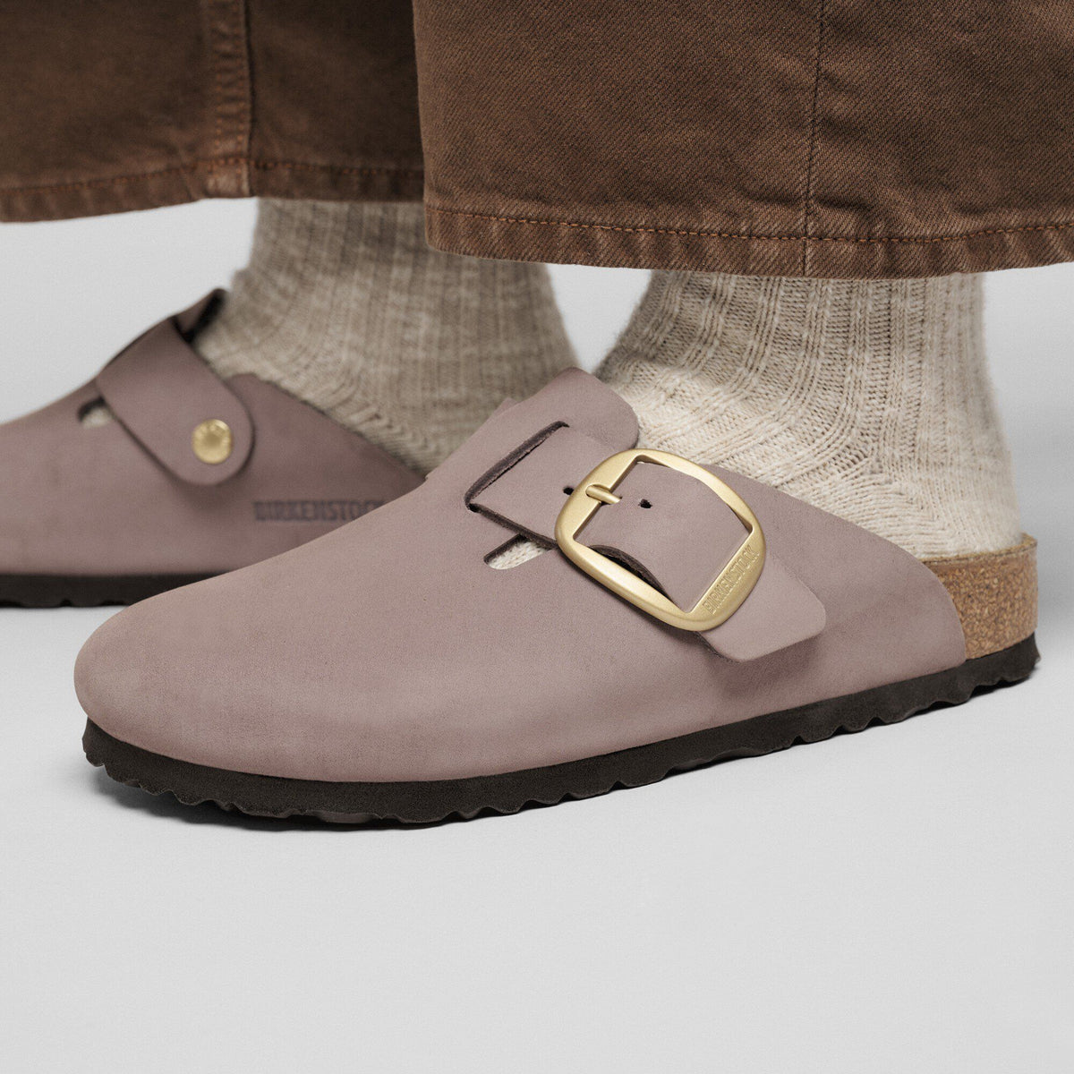 Boston Big Buckle Nubuck Leather in Color Faded Purple | Birkenstock