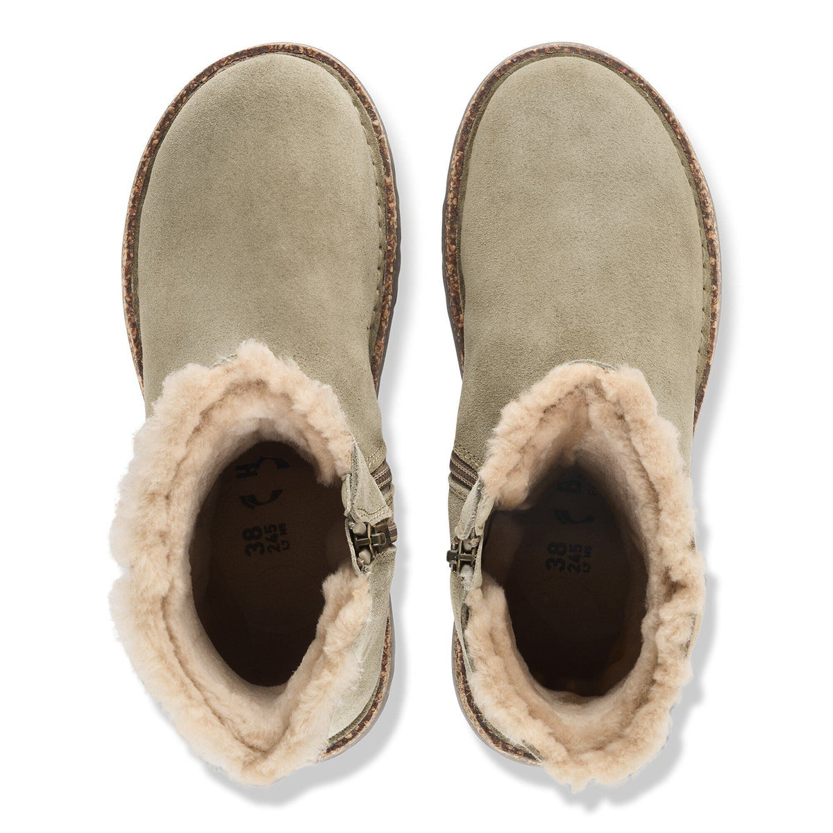 Uppsala Zip Shearling Suede Leather in Color Taupe | Birkenstock