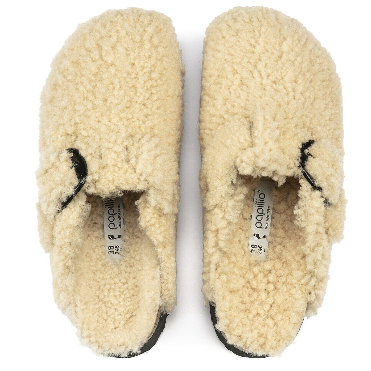 Boston Big Buckle Flex Platform Shearling in Color Teddy Eggshell | Birkenstock