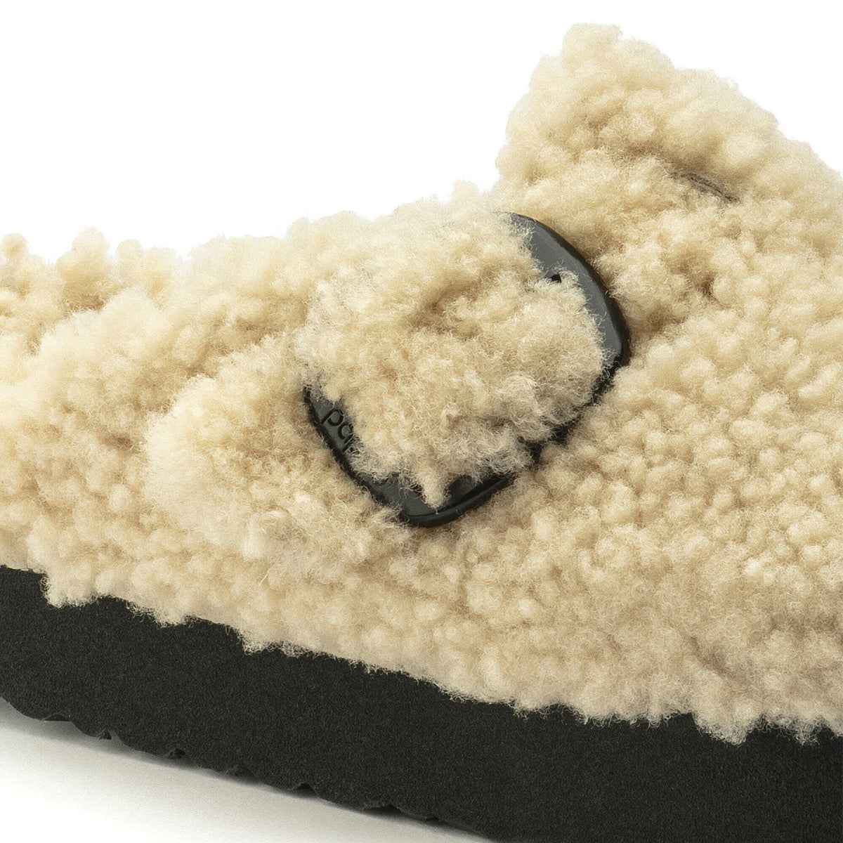 Boston Big Buckle Flex Platform Shearling in Color Teddy Eggshell | Birkenstock
