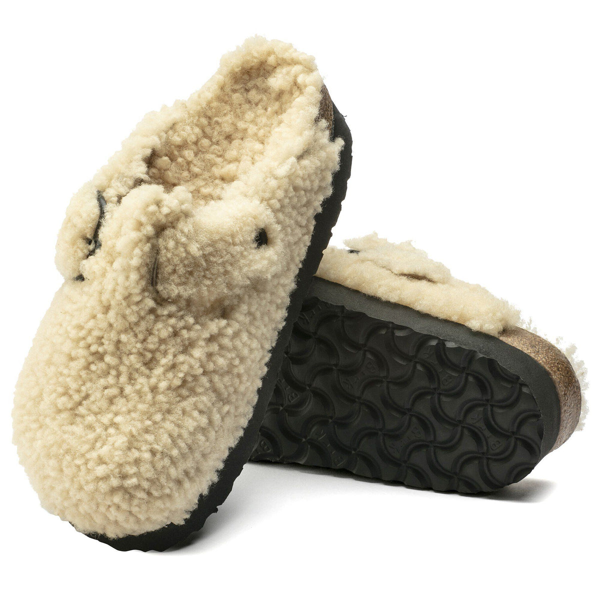 Boston Big Buckle Flex Platform Shearling in Color Teddy Eggshell | Birkenstock