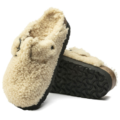 Boston Big Buckle Flex Platform Shearling in Color Teddy Eggshell | Birkenstock