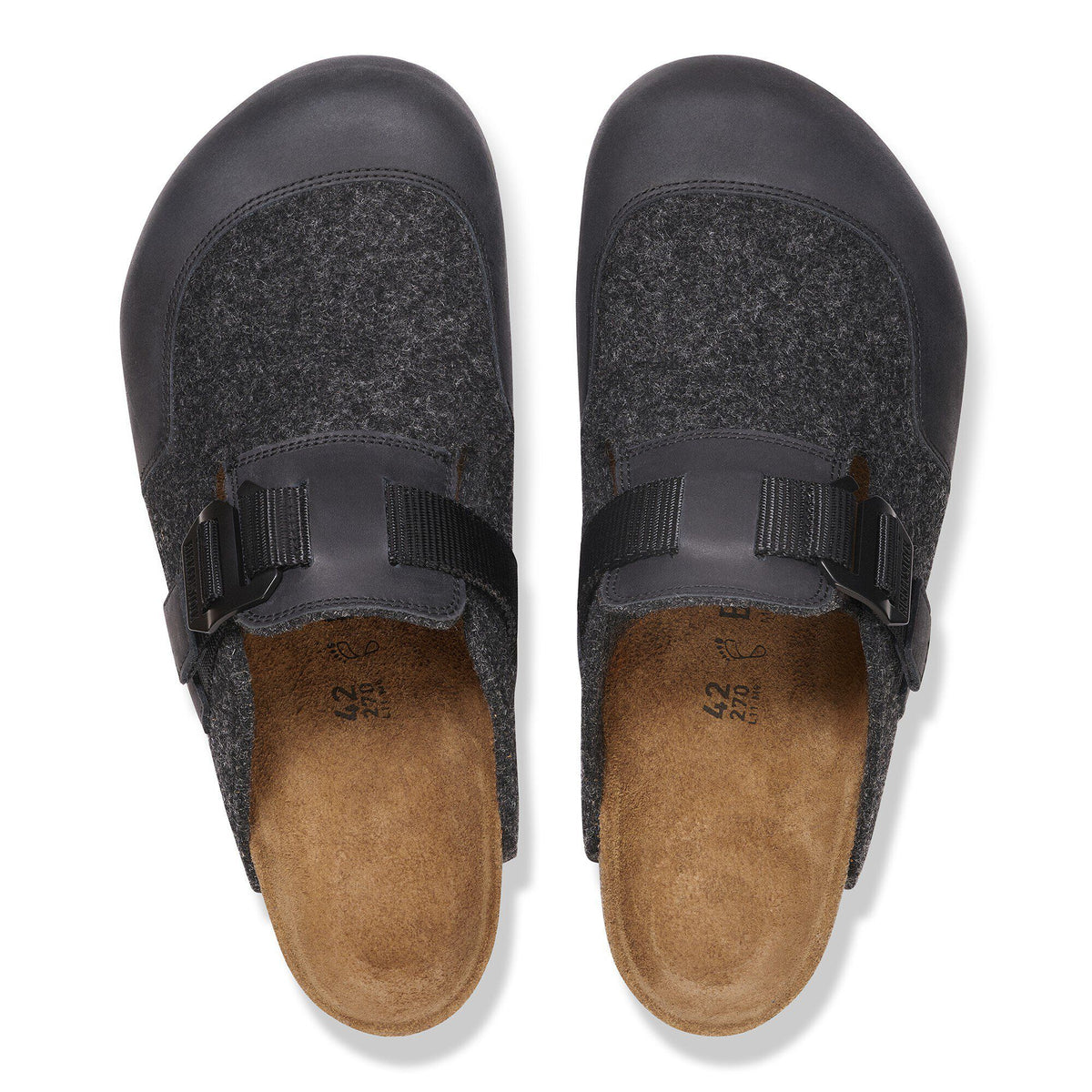 Boston Nova Leather/Textile/Felt in Color Anthracite | Birkenstock