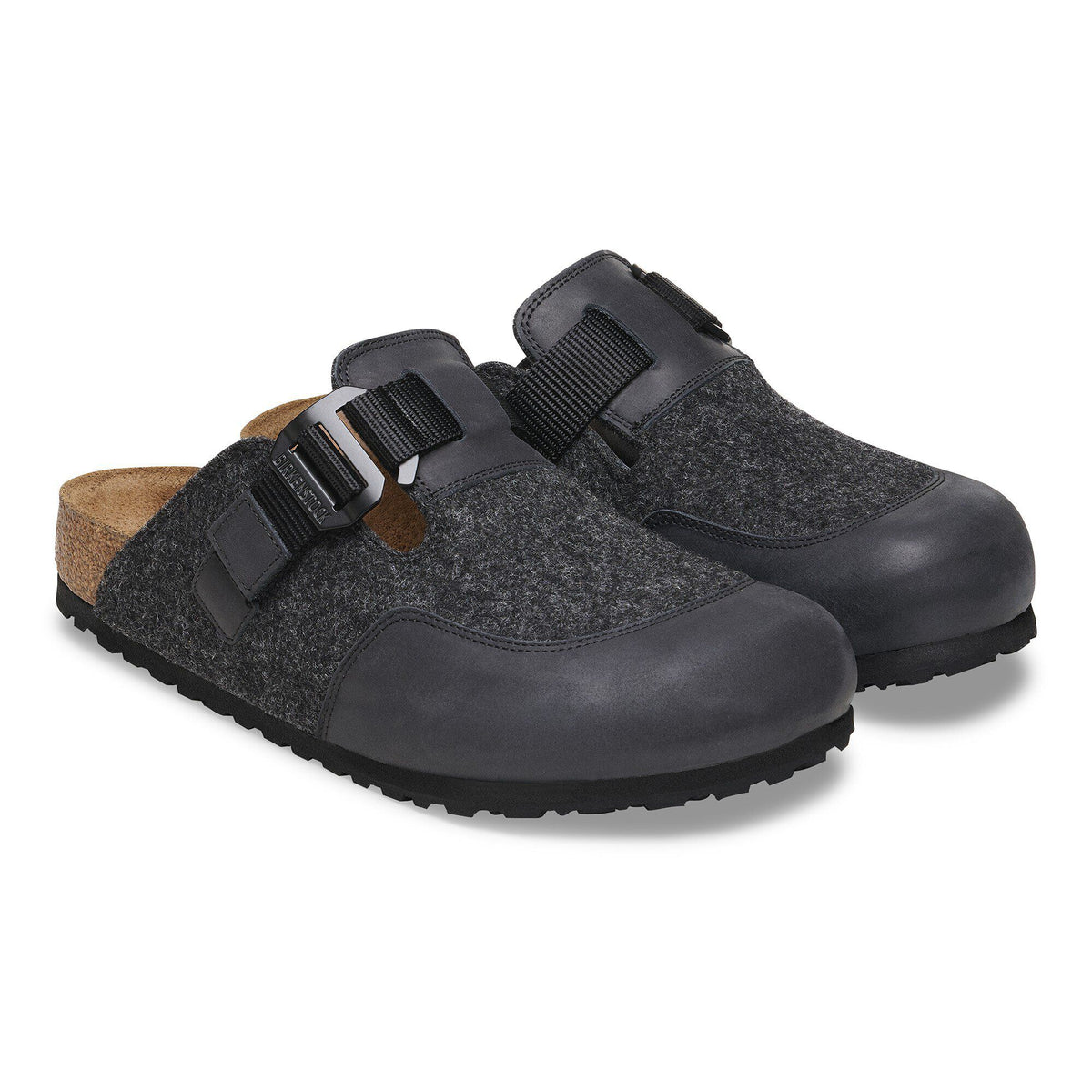 Boston Nova Leather/Textile/Felt in Color Anthracite | Birkenstock