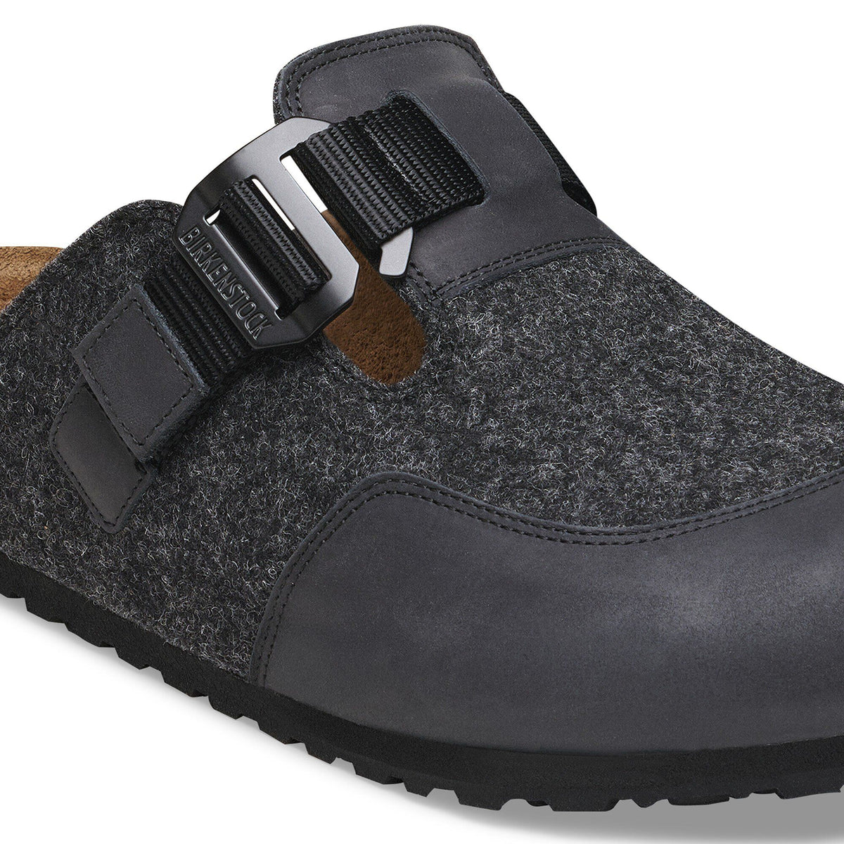 Boston Nova Leather/Textile/Felt in Color Anthracite | Birkenstock