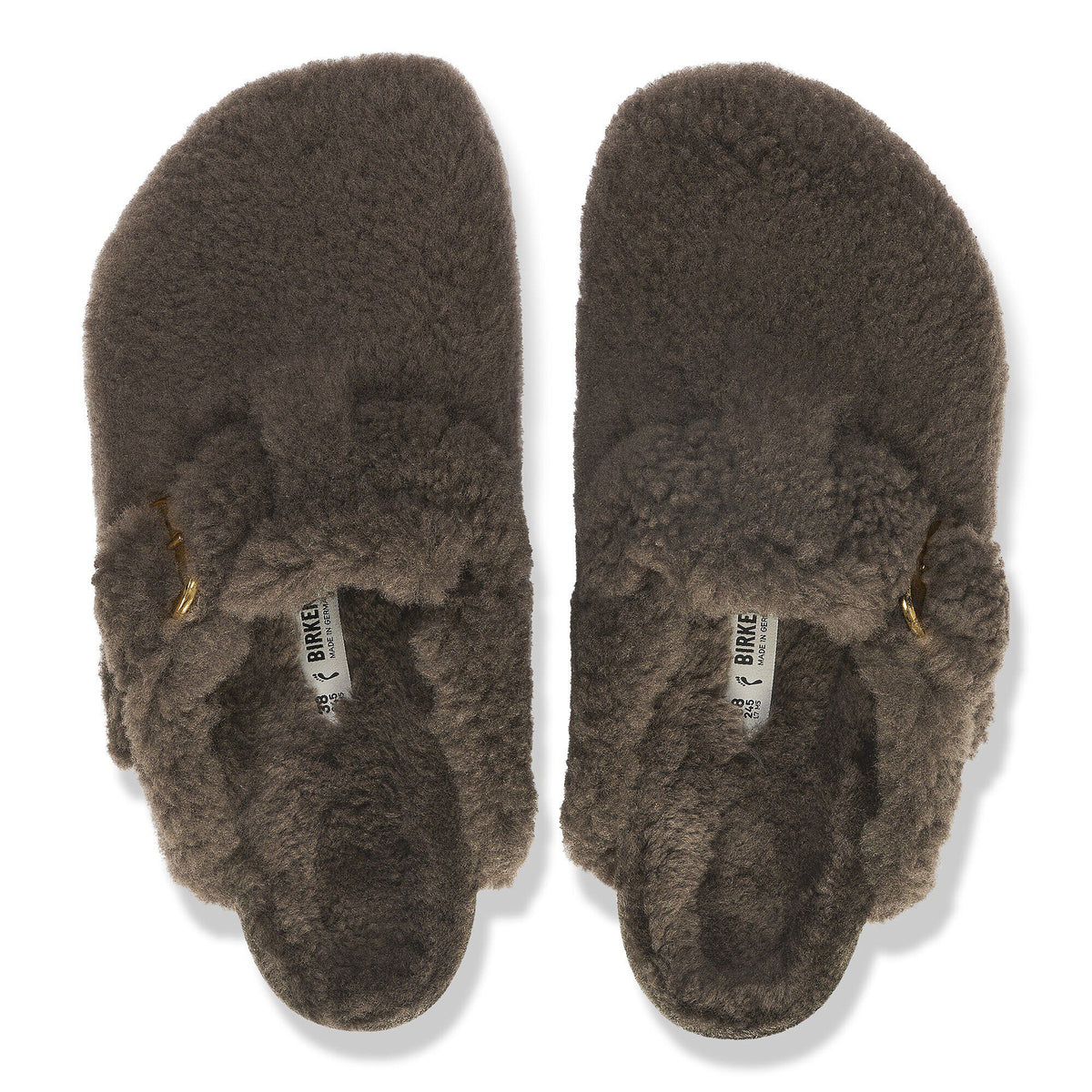 Boston Big Buckle Shearling in Color Concrete Gray | Birkenstock
