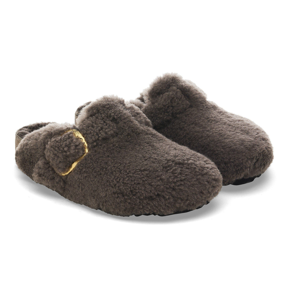 Boston Big Buckle Shearling in Color Concrete Gray | Birkenstock