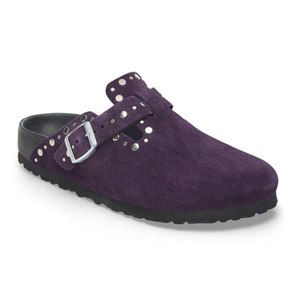 Boston Rivets Suede Leather in Color Acai | Birkenstock
