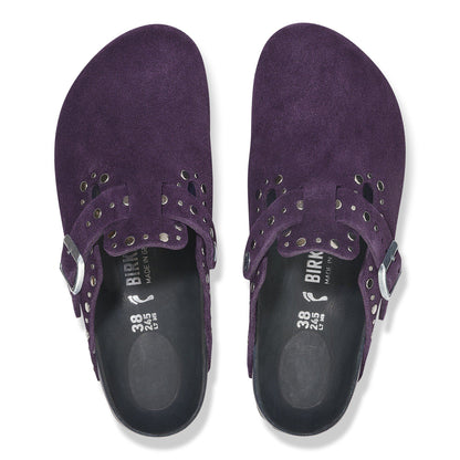 Boston Rivets Suede Leather in Color Acai | Birkenstock