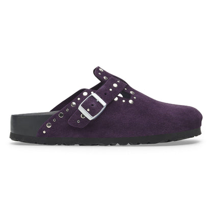 Boston Rivets Suede Leather in Color Acai | Birkenstock