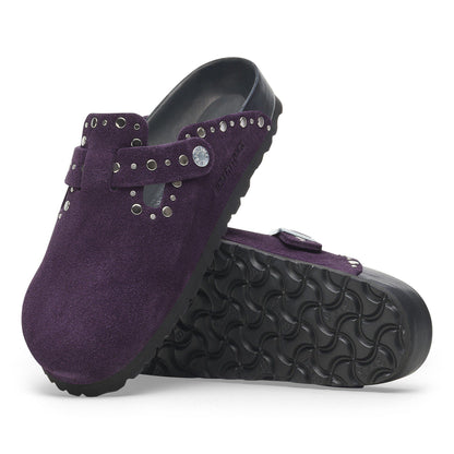 Boston Rivets Suede Leather in Color Acai | Birkenstock
