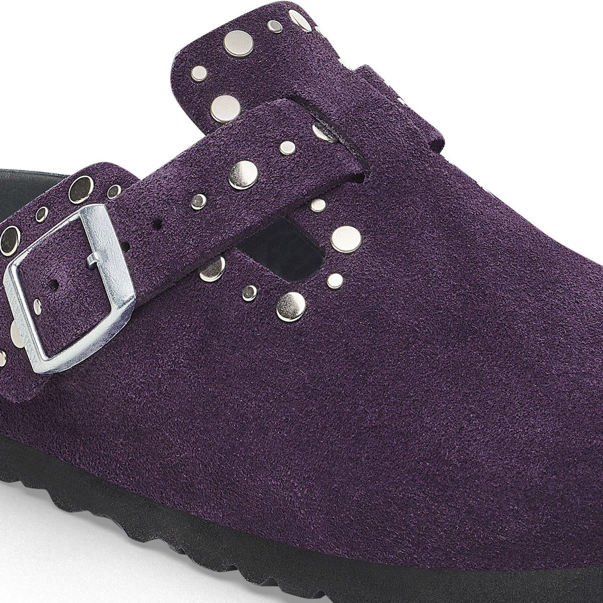 Boston Rivets Suede Leather in Color Acai | Birkenstock