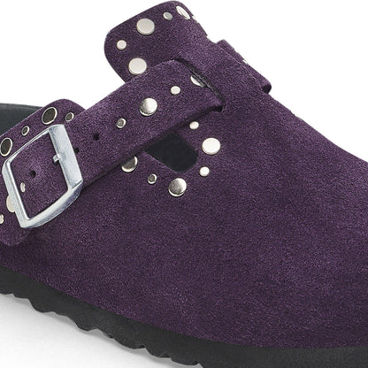 Boston Rivets Suede Leather in Color Acai | Birkenstock