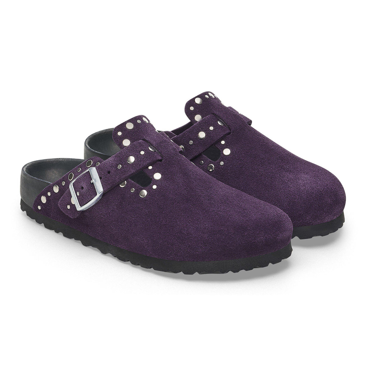 Boston Rivets Suede Leather in Color Acai | Birkenstock