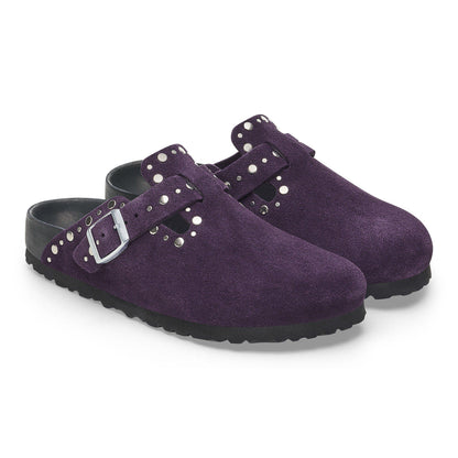 Boston Rivets Suede Leather in Color Acai | Birkenstock