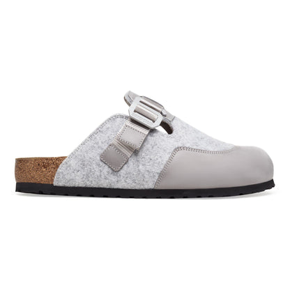Boston Nova Leather/Textile/Felt in Color Stone Coin | Birkenstock