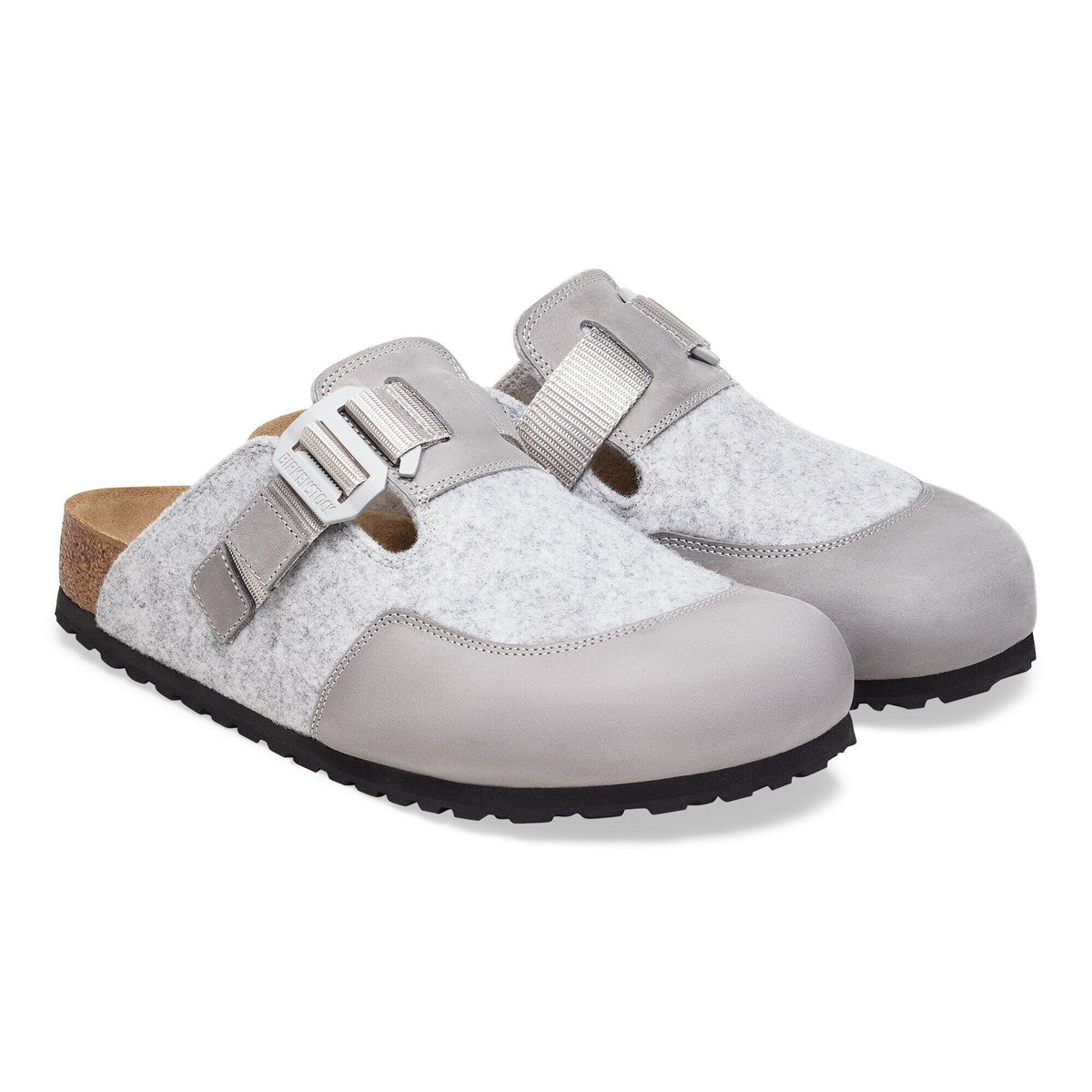 Boston Nova Leather/Textile/Felt in Color Stone Coin | Birkenstock