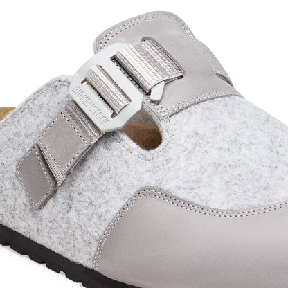 Boston Nova Leather/Textile/Felt in Color Stone Coin | Birkenstock