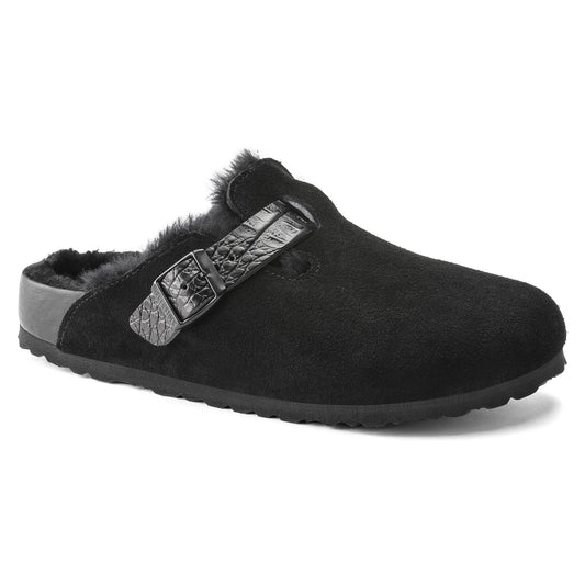 Boston Shearling Suede Leather in Color Black | Birkenstock