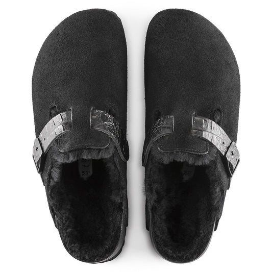 Boston Shearling Suede Leather in Color Black | Birkenstock