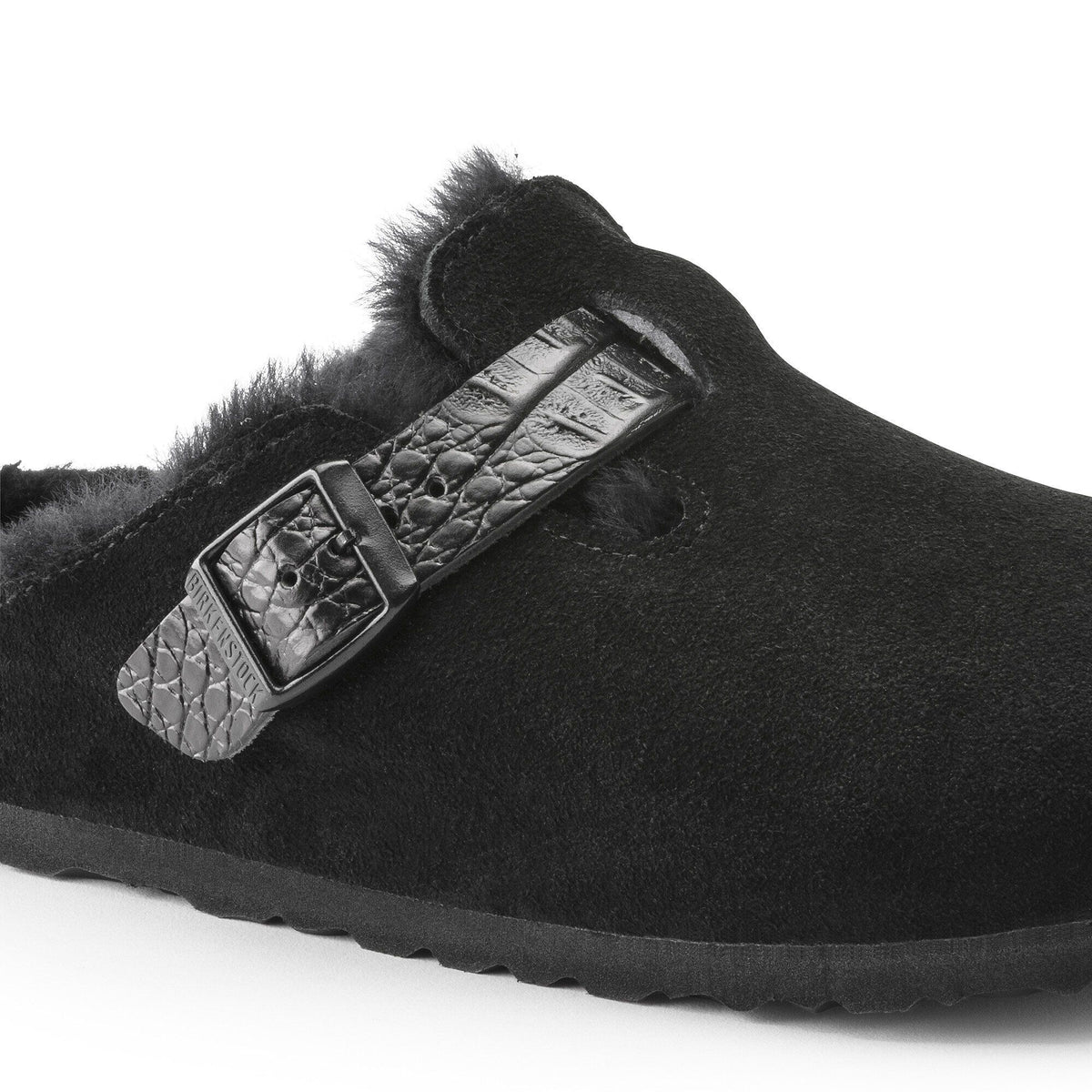 Boston Shearling Suede Leather in Color Black | Birkenstock