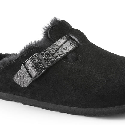 Boston Shearling Suede Leather in Color Black | Birkenstock