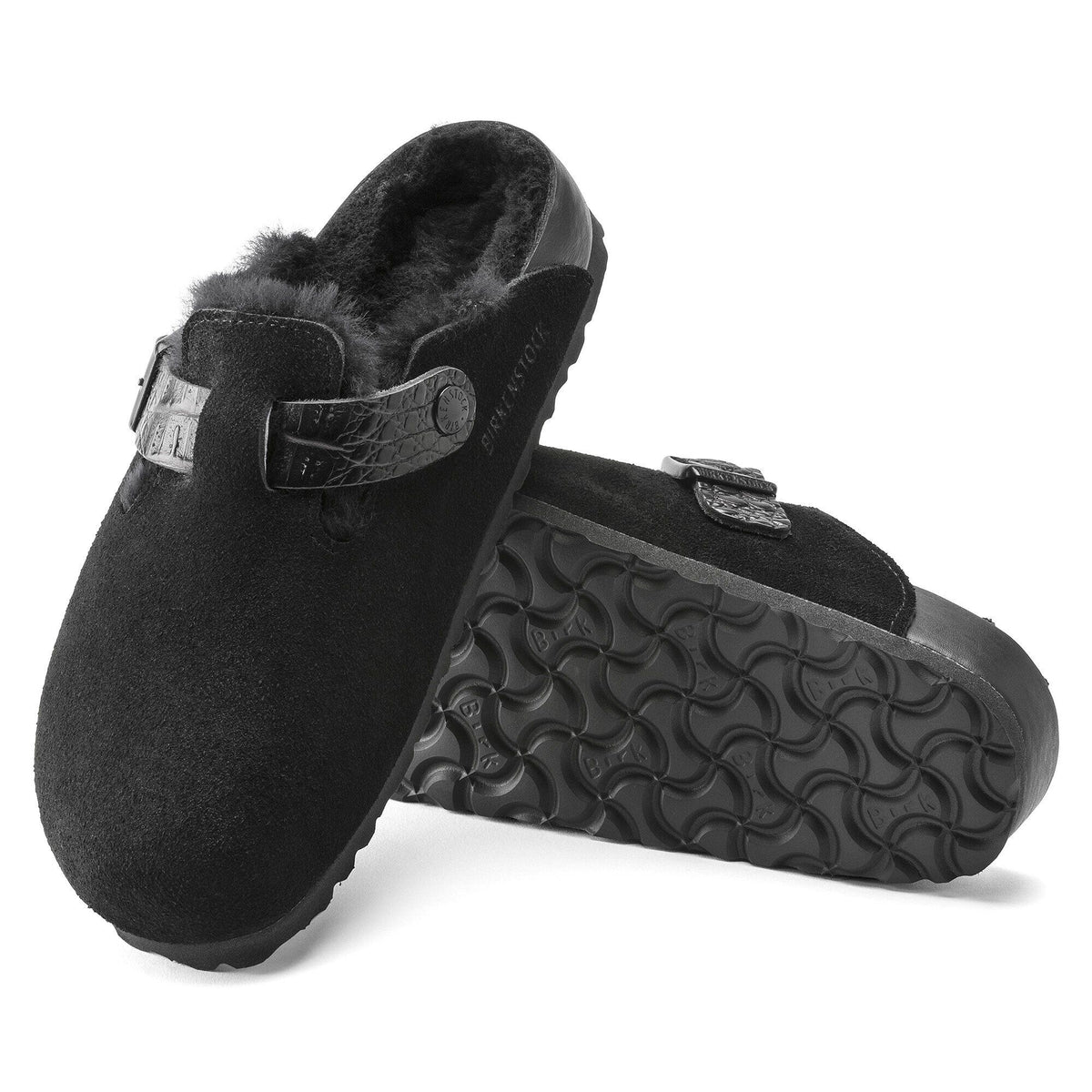 Boston Shearling Suede Leather in Color Black | Birkenstock