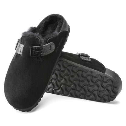 Boston Shearling Suede Leather in Color Black | Birkenstock