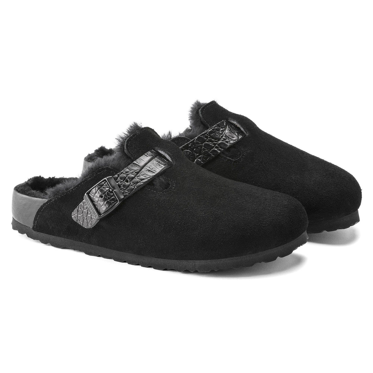 Boston Shearling Suede Leather in Color Black | Birkenstock