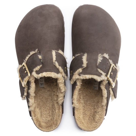 Boston Bold Shearling Nubuck Leather in Color Espresso | Birkenstock