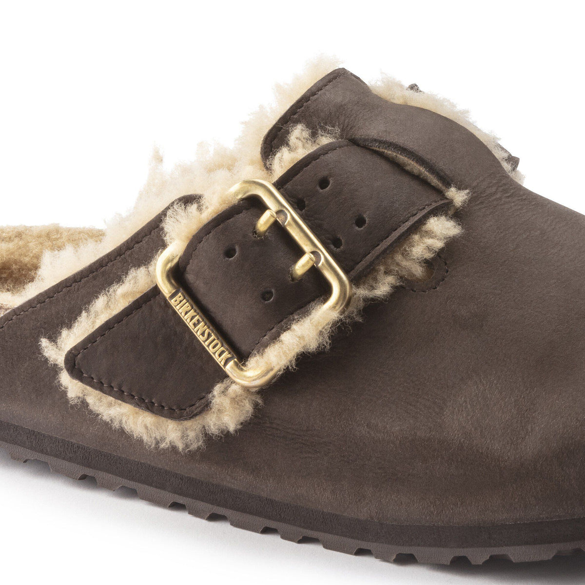 Boston Bold Shearling Nubuck Leather in Color Espresso | Birkenstock