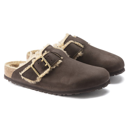 Boston Bold Shearling Nubuck Leather in Color Espresso | Birkenstock