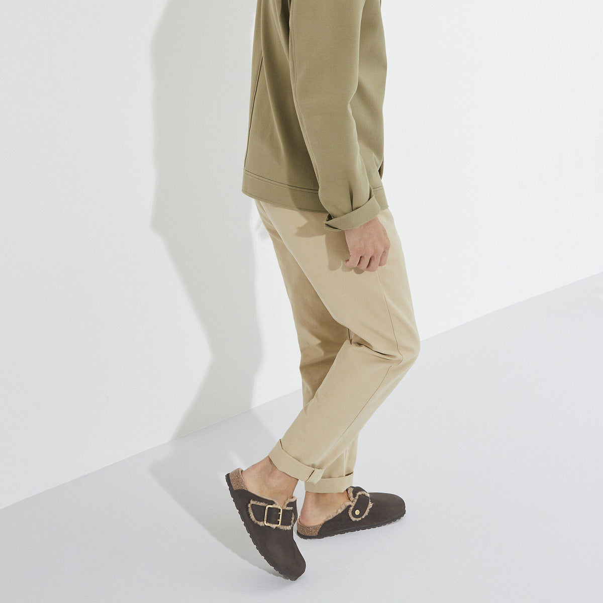 Boston Bold Shearling Nubuck Leather in Color Espresso | Birkenstock