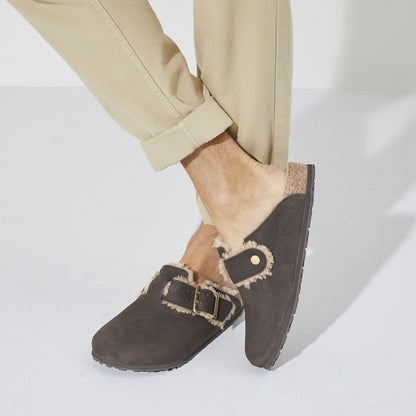 Boston Bold Shearling Nubuck Leather in Color Espresso | Birkenstock