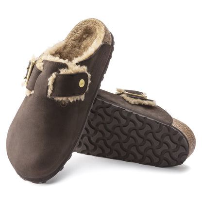 Boston Bold Shearling Nubuck Leather in Color Espresso | Birkenstock