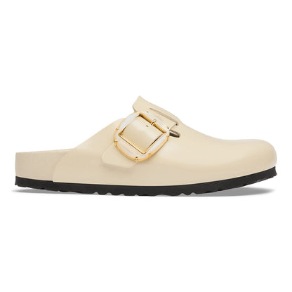 Boston Big Buckle Natural Leather Patent in Color High-Shine Oyster | Birkenstock