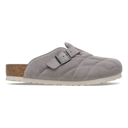 Boston Quilted Suede Leather in Color Stone Coin | Birkenstock