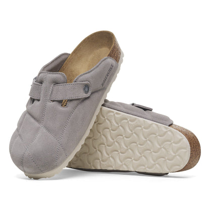 Boston Quilted Suede Leather in Color Stone Coin | Birkenstock