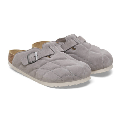 Boston Quilted Suede Leather in Color Stone Coin | Birkenstock
