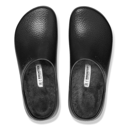Super-Birki Shearling Polyurethane in Color Jet Black | Birkenstock