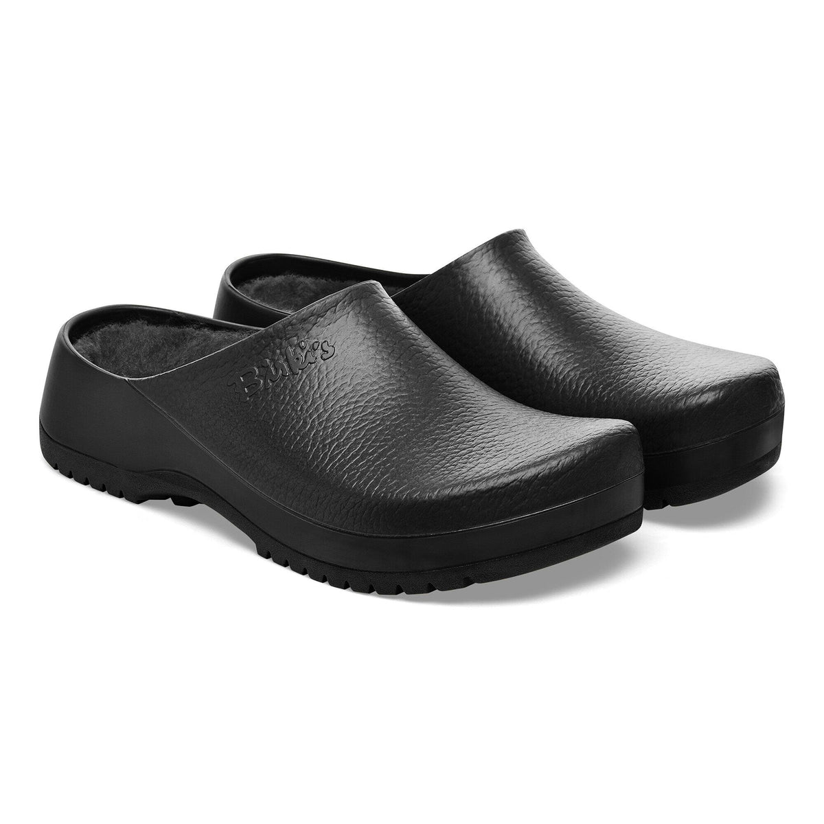Super-Birki Shearling Polyurethane in Color Jet Black | Birkenstock