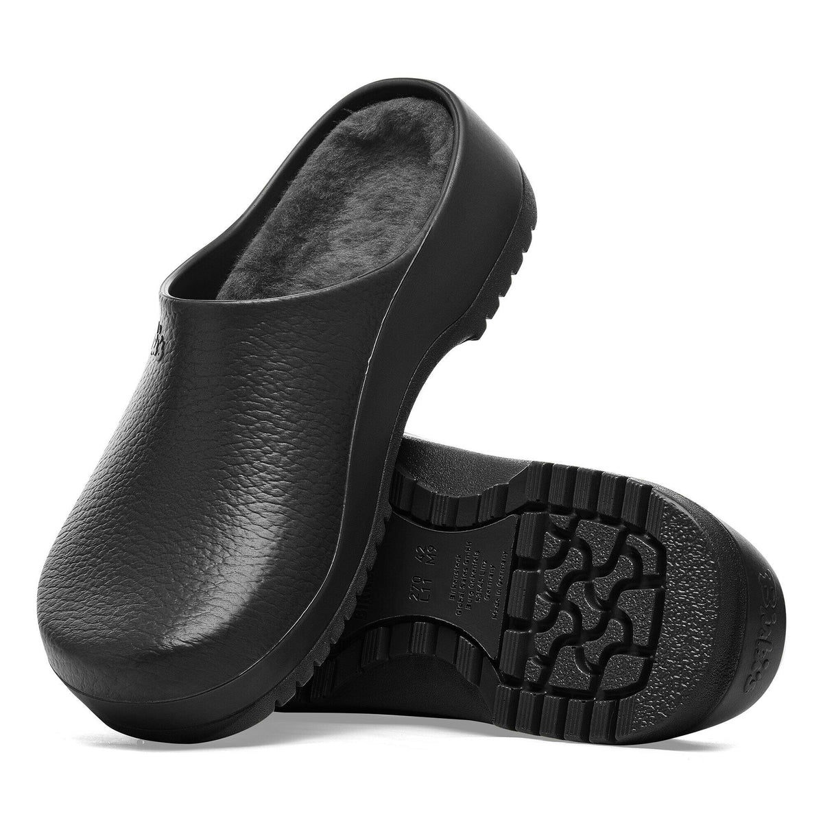 Super-Birki Shearling Polyurethane in Color Jet Black | Birkenstock