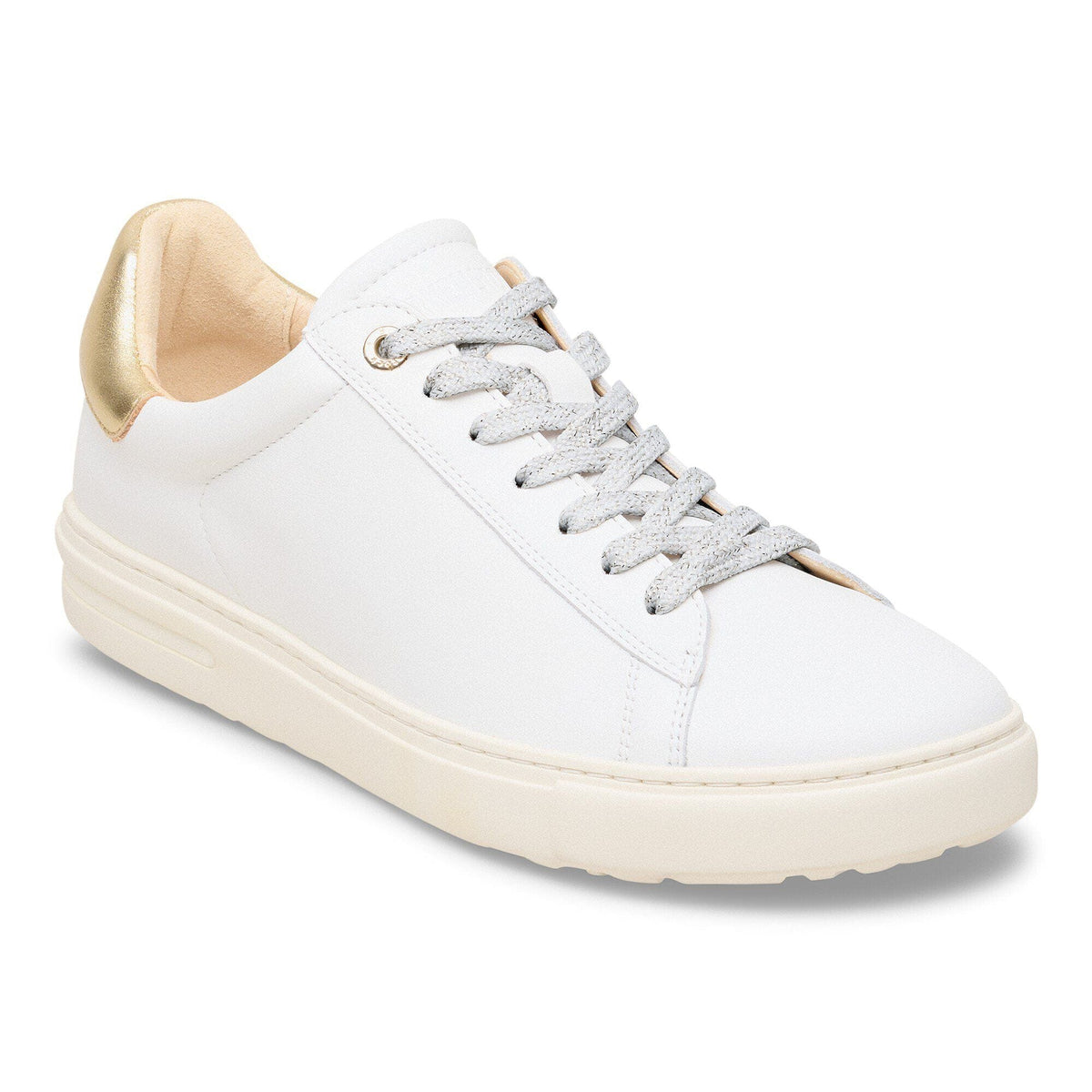Bend Low Leather in Color White/Gold | Birkenstock