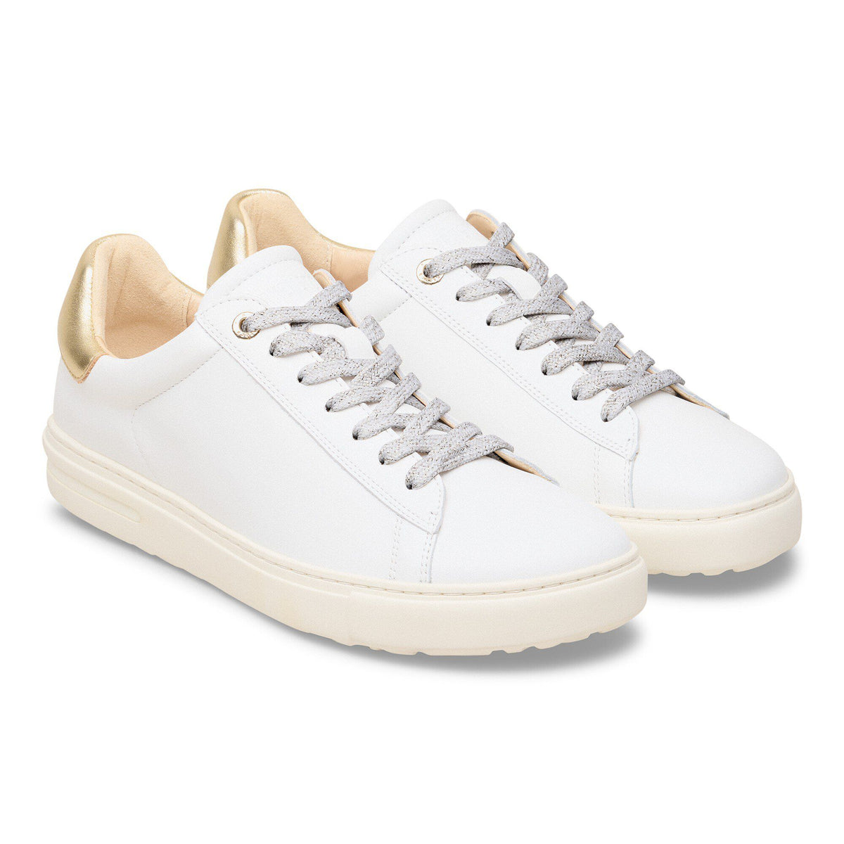 Bend Low Leather in Color White/Gold | Birkenstock