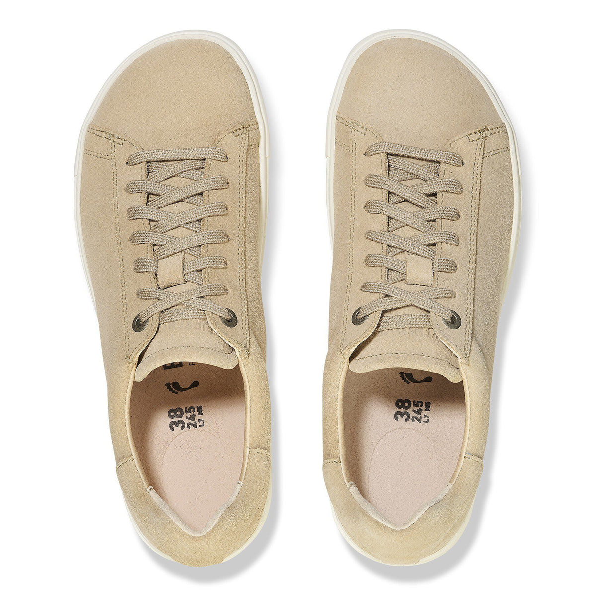 Bend Low Suede Leather in Color Sandcastle/White | Birkenstock