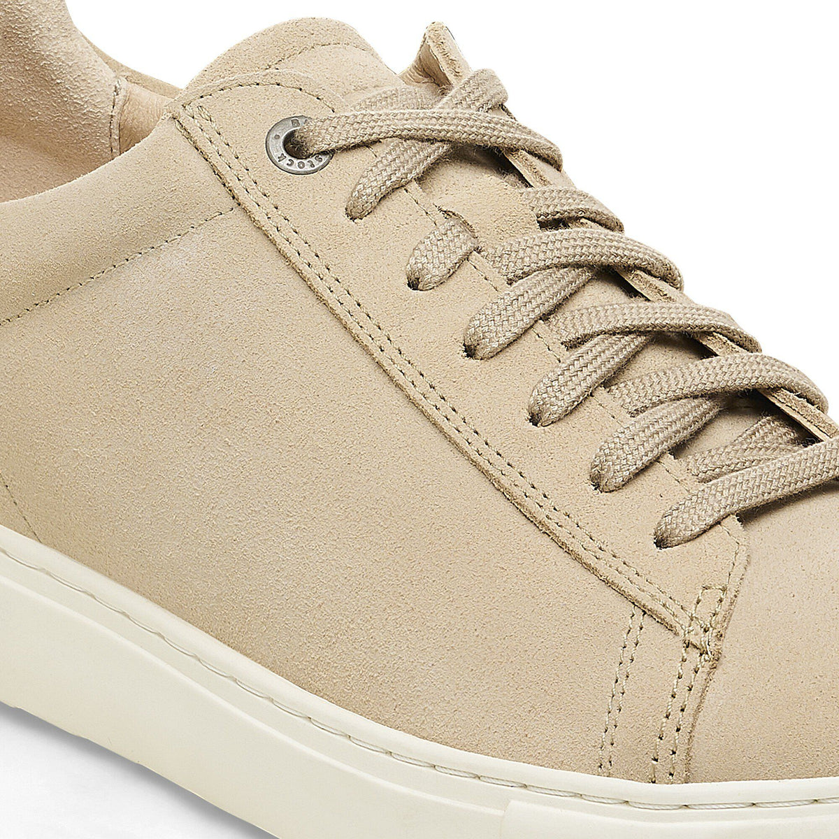 Bend Low Suede Leather in Color Sandcastle/White | Birkenstock