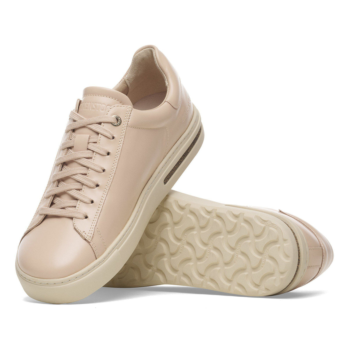 Bend Low Natural Leather Patent in Color New Beige | Birkenstock